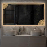 Espejo LED Rectangular | Control por interruptor de pared | Luz blanca cálida - Reyze Seria Good Vibes Model 7